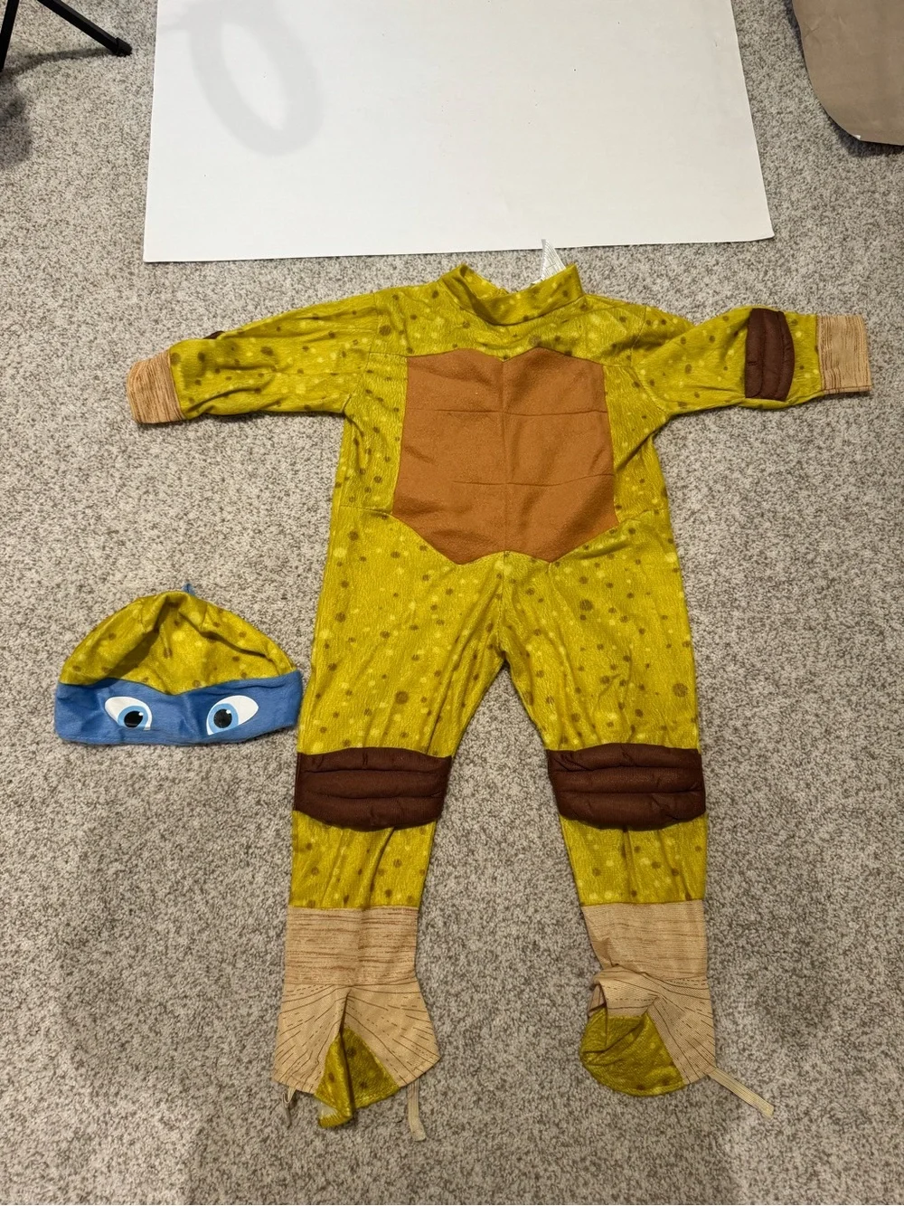 Teenage Mutant Ninja Turtles Leonardo Costume Jumpsuit Beanie Cap - Toddler